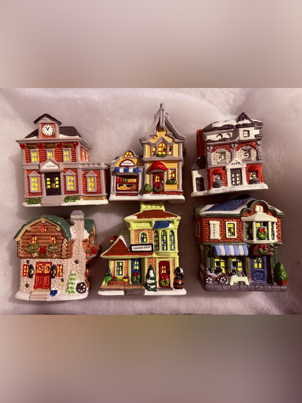 Holiday Christmas Decorative Village House light up assortment porcelain